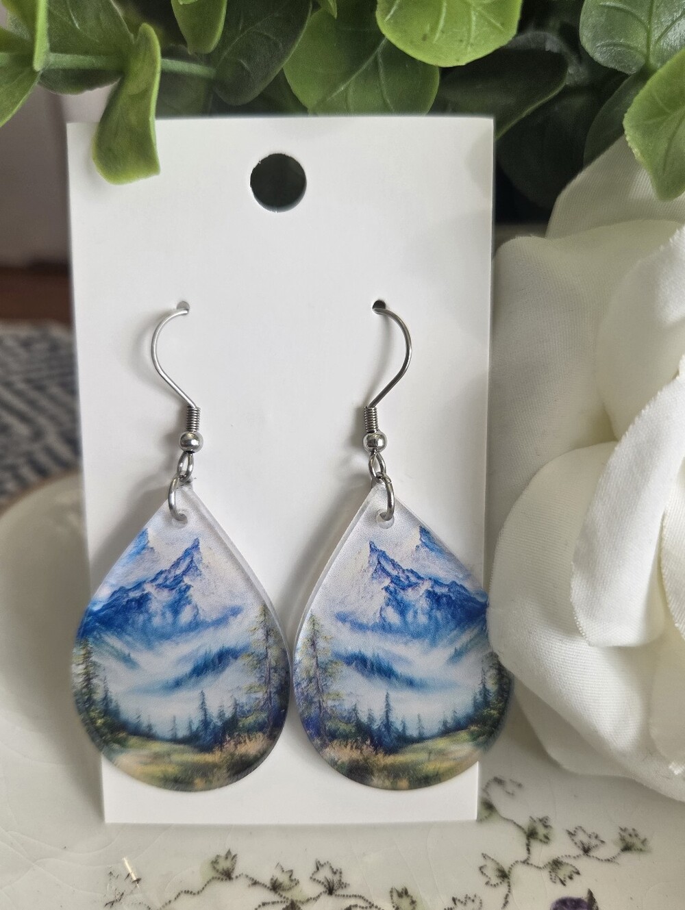 Blue Mountain Teardrop Earrings